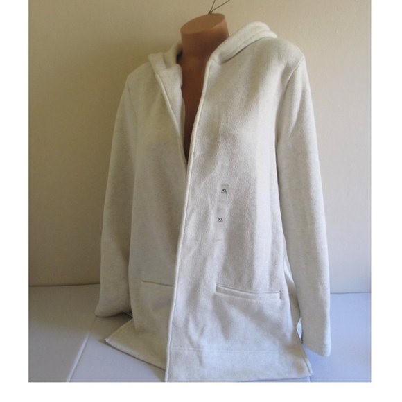 Tommy Hilfiger Jackets & Blazers - Tommy HIlfiger Open Front Fleece Coat Jacket Size XL Hooded Super Soft $79